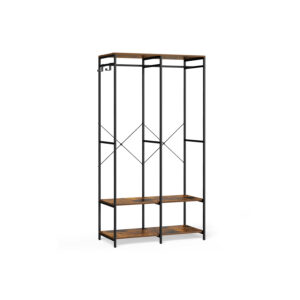 SONGMICS ?ben garderobeskab med t?jstang i vintagebrun