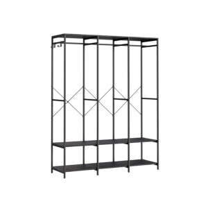 SONGMICS ?bent kl?deskab med aftagelige kroge i ibenholt sort