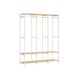 SONGMICS ?ben garderobe med t?jstang naturbeige