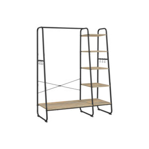 VASAGLE vaateteline, 6 koukkua, turkoosiruskea-matta musta