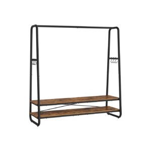 VASAGLE vaateteline, 2 hyllyä ja 6 koukkua