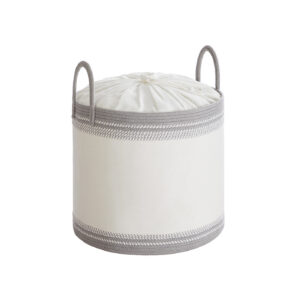 SONGMICS Laundry Basket 90 L with Lid and Handle 50 x 50 x 46 cm Dove Gray