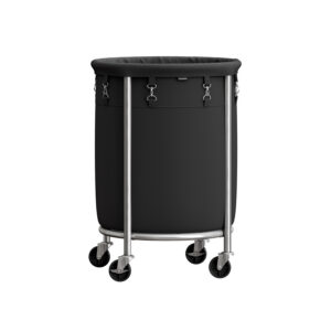 SONGMICS laundry basket 110 liters with casters and laundry bag black-silver