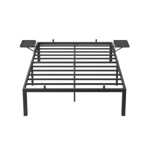 VASAGLE-sänky 140 x 200 cm metallisilla säilytyshyllyillä