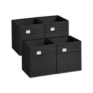 SONGMICS förvaringsbox 4-pack 26 x 26 x 28 cm bläck svart