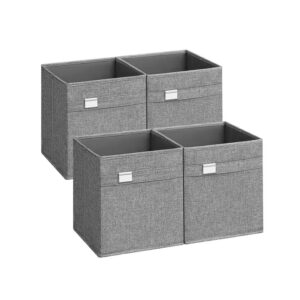 SONGMICS förvaringsbox 4-pack 26 x 26 x 28 cm duvgrå