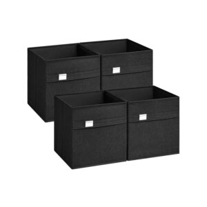 SONGMICS förvaringsbox 4-pack 30 x 30 x 30 cm bläck svart
