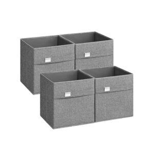 SONGMICS förvaringsbox 4-pack 30 x 30 x 30 cm duvgrå