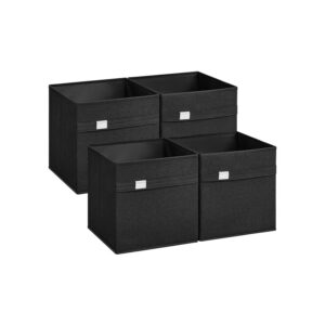 SONGMICS förvaringsbox 4-pack 33 x 33 x 33 cm bläck svart
