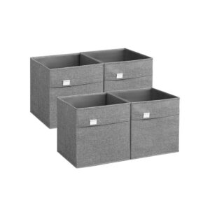 SONGMICS förvaringsbox 4-pack 33 x 33 x 33 cm duvgrå