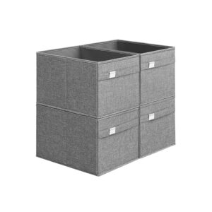 SONGMICS förvaringsbox 4-pack med handtag, duvgrå