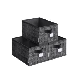 SONGMICS förvaringsbox 3-pack 30 x 20 x 15 cm bläck svart