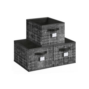 SONGMICS förvaringsbox 3-pack 40 x 30 x 24 cm bläck svart
