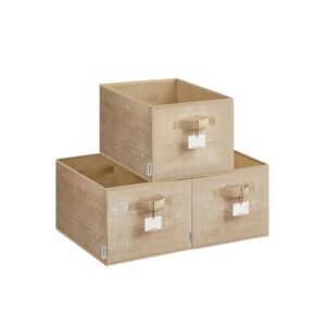 SONGMICS förvaringsbox 3-pack 40 x 30 x 24 cm sandbeige