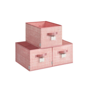 SONGMICS förvaringsbox 3-pack 40 x 30 x 24 cm pastellrosa
