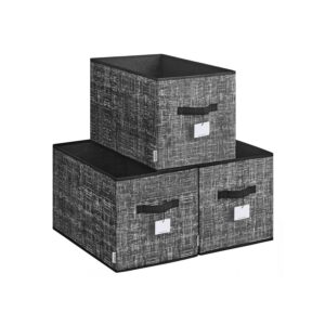 SONGMICS förvaringsbox 3-pack 50 x 30 x 30 cm bläck svart