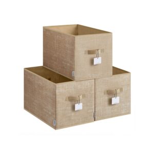 SONGMICS förvaringsbox 3-pack 50 x 30 x 30 cm sandbeige