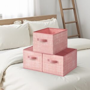 SONGMICS förvaringsbox 3-pack 40 x 30 x 24 cm pastellrosa
