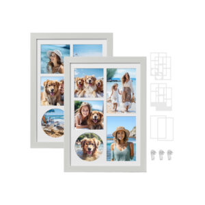 SONGMICS A4 picture frame for multiple pictures, vintage white