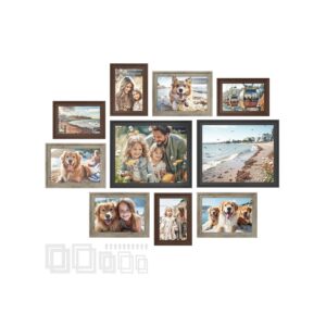 SONGMICS billedramme 10-s?t med 12 sporl?se v?gkroge