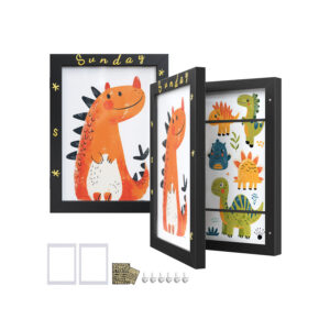 SONGMICS billedramme med sporl?se v?gkroge 34,5 x 25,5 cm askesort