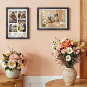 SONGMICS A4-kuvakehys, jälkiä jättämättömät seinäkoukut, tammenmusta