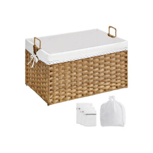 SONGMICS Laundry Basket 75L Natural