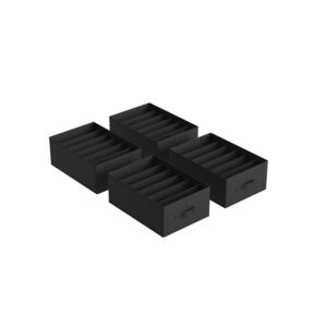 SONGMICS garderobe-organizer 6 rum 4-pak klassisk sort