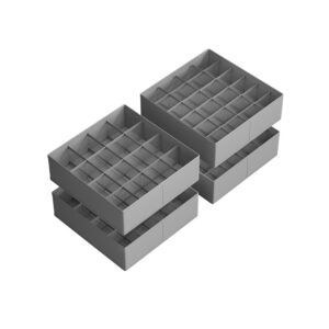 SONGMICS alusvaateorganisaattori, 4 kpl, 80 lokeroa, harmaansininen