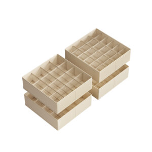 SONGMICS alusvaateorganisaattori, 4 kpl, 80 lokeroa, hiekanbeige