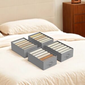 SONGMICS garderobe-organizer, 4-delt s?t, foldbar skuffe-organizer med 6 rum