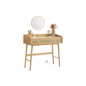 SONGMICS HOME meikkauspöytä peilillä ja laatikoilla, boho-tyyli