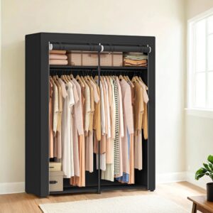 SONGMICS kangaskaappi 2 vaatetangolla