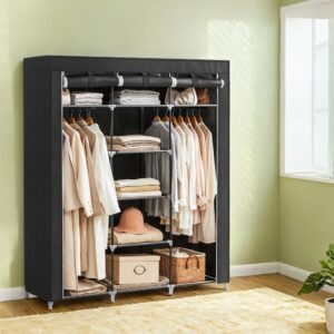 SONGMICS kangaskaappi 175 x 150 cm musta