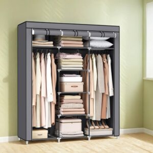 SONGMICS Large Fabric Cabinet 175 x 150 cm Gray