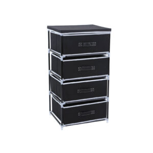 SONGMICS hylly 4 kangaspalalla, musta