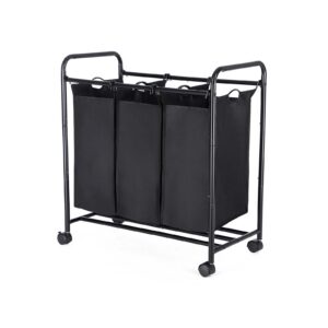 SONGMICS Laundry Collector 3 x 44 L Black