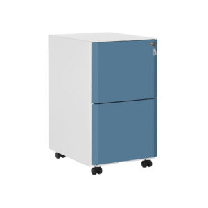 SONGMICS Mobile Filing Cabinet 2 Drawers White-Blue