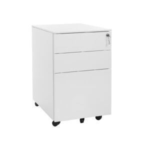 SONGMICS 3-drawer rolling container, white