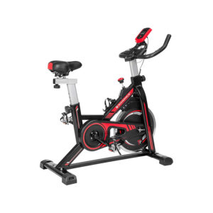SONGMICS exercise bike, black and red