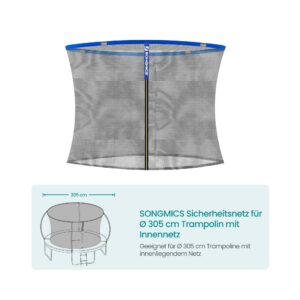 SONGMICS sikkerhedsnet til trampolin med indvendigt net, ? 305 cm