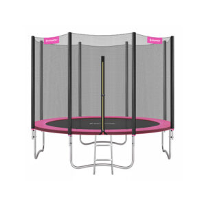 SONGMICS trampolin ? 305 cm med sikkerhedsnet, pink