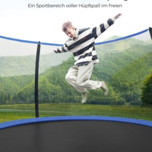 SONGMICS trampolin ? 427 cm med indvendigt net, sort-bl?