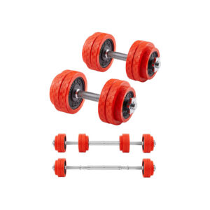 SONGMICS Cast Iron Dumbbell Set Red