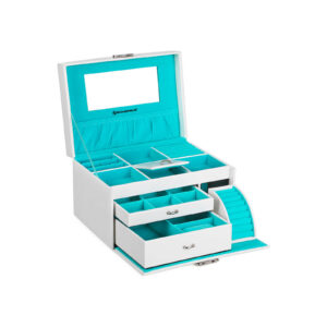 SONGMICS korulaatikko, valkoinen-turkoosi