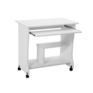 VASAGLE-kirjoituspöytä pyörillä, valkoinen