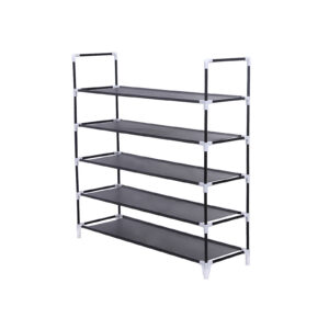 SONGMICS kenkähylly 5 kangashyllyä Musta