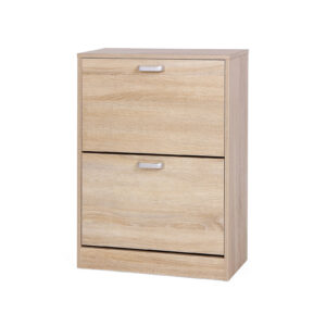 VASAGLE shoe cabinet 2 doors wood look