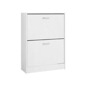 VASAGLE Shoe Cabinet 2 Doors White