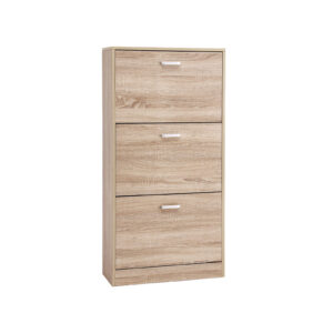VASAGLE Shoe Cabinet with 3 Doors, Wood Look
